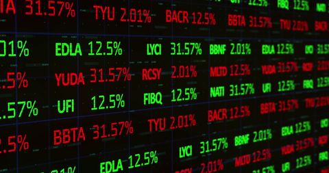 Stock Market Display with Dynamic Data Percentages - Download Free Stock Images Pikwizard.com