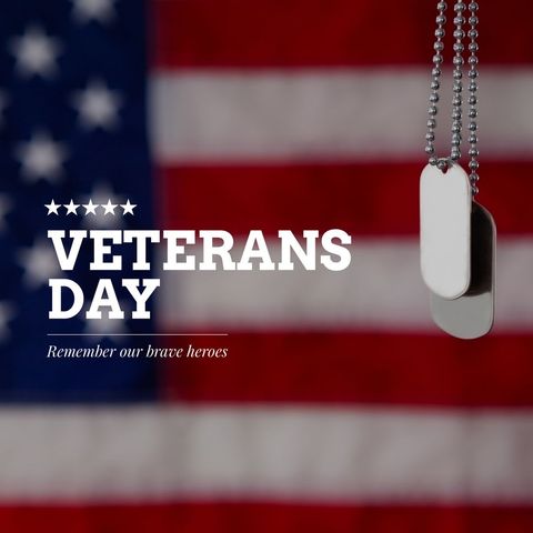veterans day tribute, dog tags on american flag background - Download Free Stock Templates Pikwizard.com