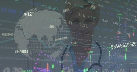 Global Healthcare Data Integration Concept with Doctor Portrait
