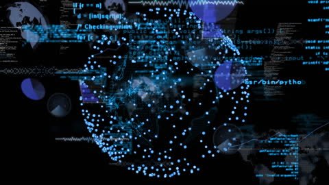 Digital Globe and Data Processing Conceptual Animation
