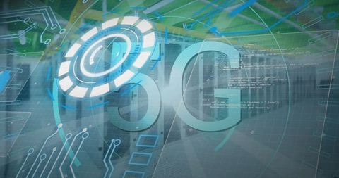 Futuristic 8g technology interface in digital network environment