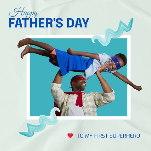 Father's Day Celebration with Father and Son in Playful Mood - Download Free Stock Templates Pikwizard.com