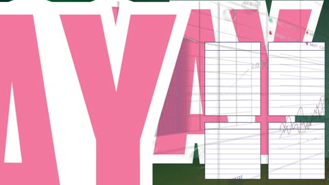 Animated Data Processing with Text Overlay Concept