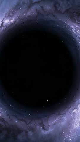 Rotating Nebula Ring Circling Black Void with Spiraling Star Vertical Space Video Loop