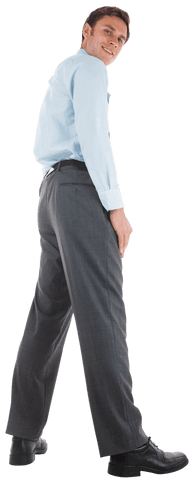 Transparent Male Businessman Smiling in Shirt and Trousers