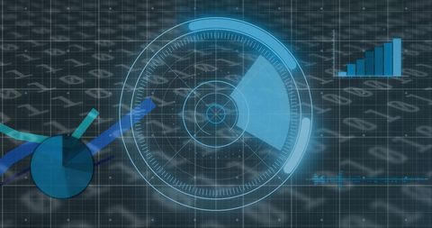 Futuristic Data Analysis with Binary Grid Background - Download Free Stock Images Pikwizard.com