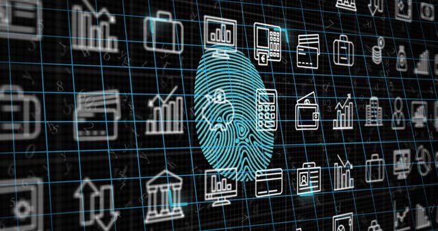 Digital Security and Finance Concept with Fingerprint Authentication - Download Free Stock Images Pikwizard.com