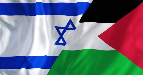 Israel and Palestine Flags Waving Together in Unity - Download Free Stock Images Pikwizard.com