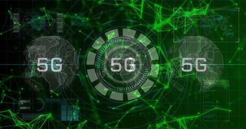 Futuristic 5G Mobile Network Connectivity Interface Animation