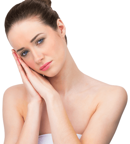 Caucasian Woman Serene Pose Towels Transparent Background