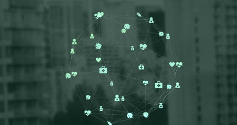 Digital Networking in Healthcare Conceptual Visualization
