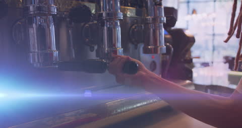 Barista Hands Brewing Coffee Espresso Machine Technique