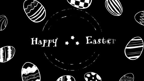 Monochrome Easter Greeting with Decorative Eggs