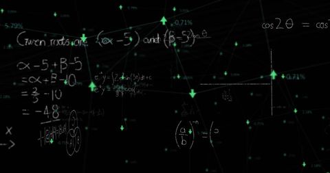 Mathematical Equations and Network Visualization on Black Background - Download Free Stock Images Pikwizard.com