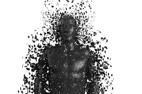 transparent human figure made of black pieces illustration - Download Free Stock Videos Pikwizard.com