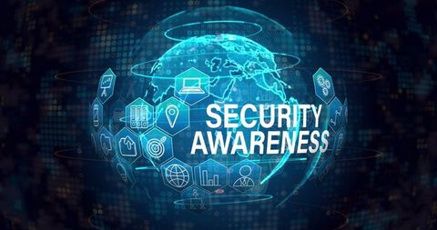 Global Cybersecurity Awareness with Digital Interface Concept
