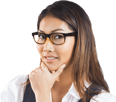 confident businesswoman wearing glasses on transparent background - Download Free Stock Videos Pikwizard.com