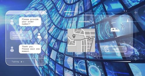 Digital Interface with Chat and Tracking Panels