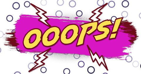 Fun retro oops text on vibrant background art