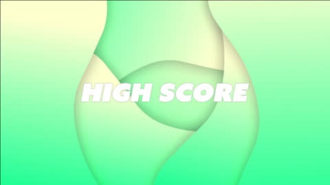High Score Animation Over Futuristic Abstract Green Shapes