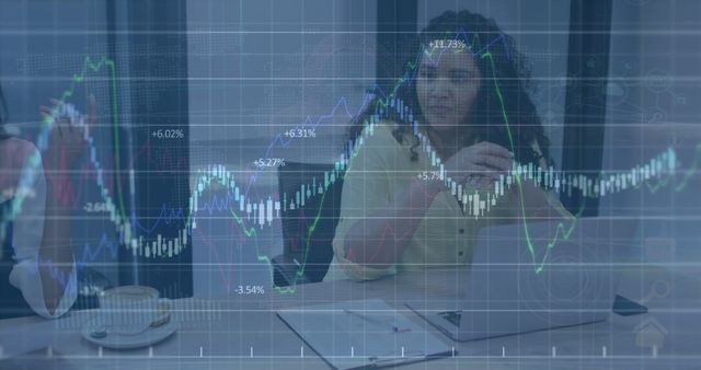 Businesswoman Analyzing Stock Market Trends with Laptop - Download Free Stock Images Pikwizard.com