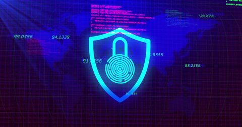 digital shield icon with padlock symbol over global map - Download Free Stock Images Pikwizard.com