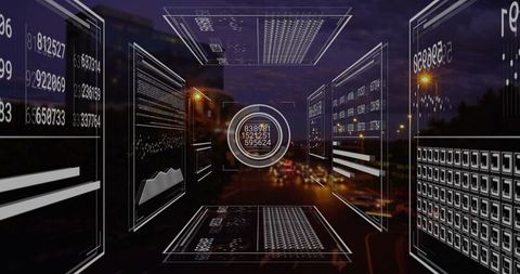 Data Processing Digital Interface Over Urban Cityscape - Download Free Stock Images Pikwizard.com