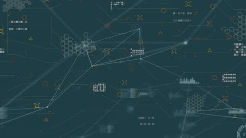 Futuristic Network Connections Displaying Digital Data Exchange