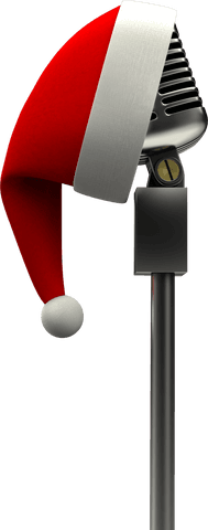 Festive Microphone with Santa Hat on Transparent Background - Download Free Stock Videos Pikwizard.com