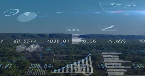 digital financial analytics over lush green landscape - Download Free Stock Images Pikwizard.com