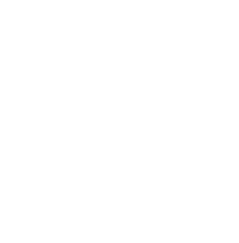 Clock and Book Illustration on Transparent Background