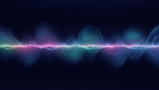 Abstract Digital Waveform with Multi-colored Dot Pattern