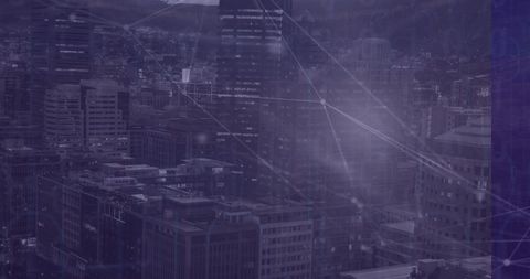 Futuristic City Skyline with Digital Overlay and Skyscrapers - Download Free Stock Images Pikwizard.com