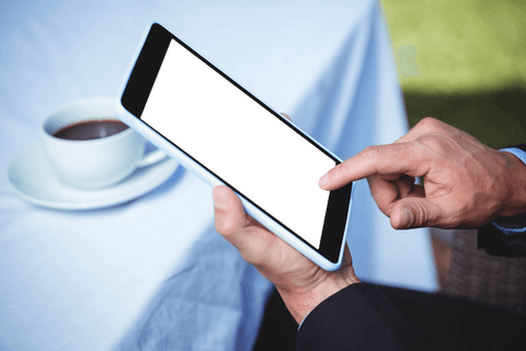 Man Using Tablet Display with Transparent Screen Outdoors - Download Free Stock Videos Pikwizard.com
