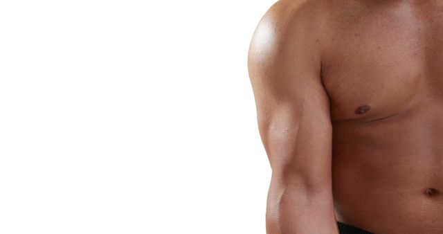 Close-Up of Muscular Male Torso with Defined Arm and Shoulder - Download Free Stock Images Pikwizard.com