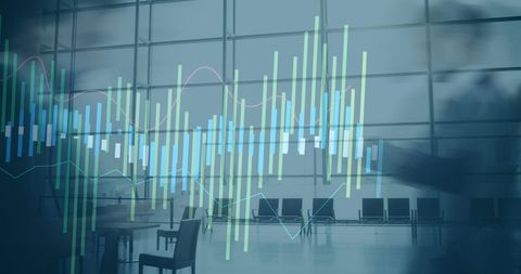 Financial Data Overlaid on Business Office Environment - Download Free Stock Images Pikwizard.com