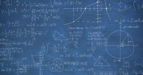 Chalkboard Full of Complex Mathematical Formulas and Graphs - Download Free Stock Images Pikwizard.com
