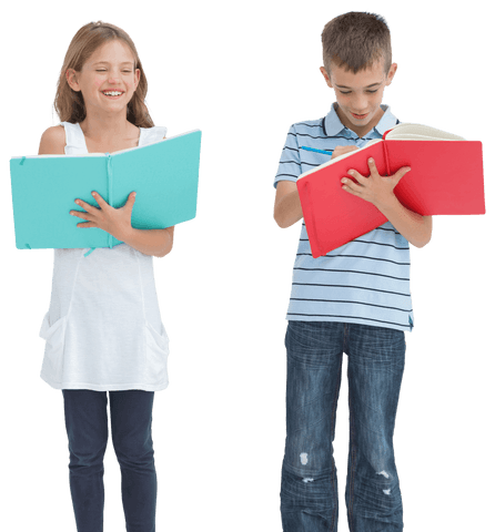 children reading and studying with colored folders, transparent background - Download Free Stock Videos Pikwizard.com