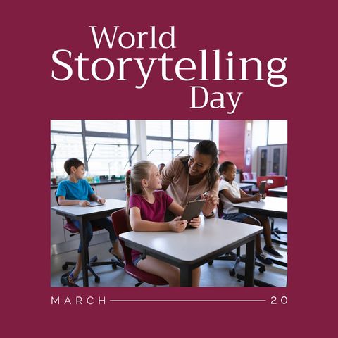 diverse classroom celebrating world storytelling day - Download Free Stock Templates Pikwizard.com