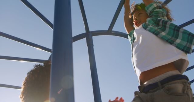 Children Playing on Playground Climbing Structure - Download Free Stock Images Pikwizard.com