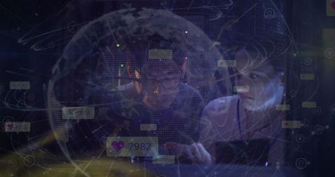Tech Workers Analyzing Global Data in a Network Environment - Download Free Stock Images Pikwizard.com