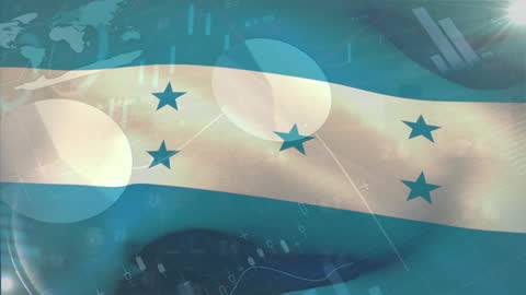 Honduras Flag with Business Analytics Graphics
