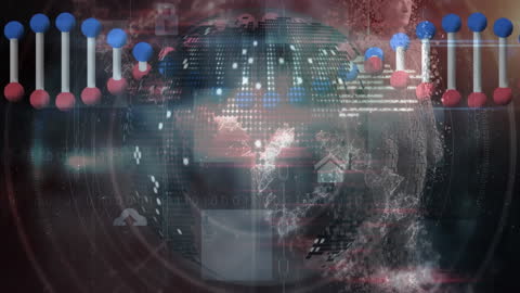 DNA Strand and Data Processing with Digital Globe