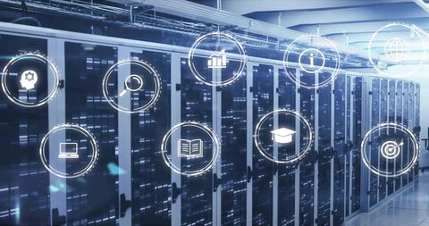 icons represents data processing and cloud computing over servers - Download Free Stock Images Pikwizard.com