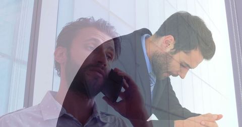 Businessman facing stress and communication challenges