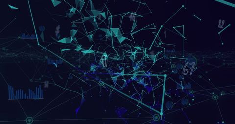 Futuristic Digital Network with Geometric Patterns and Analytics - Download Free Stock Images Pikwizard.com