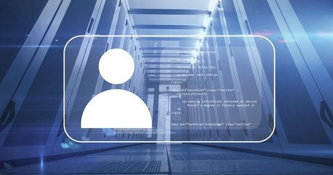 Digital Interface with Server Infrastructure in Technology Center - Download Free Stock Images Pikwizard.com