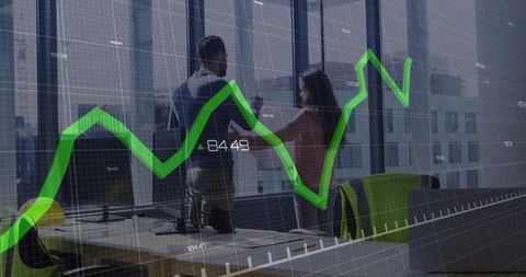 Business Colleagues Analyzing Growth Chart in Modern Office Environment