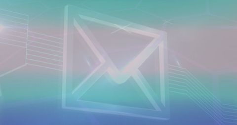 Digital Email Icon on Abstract Cyan and Blue Network Background - Download Free Stock Images Pikwizard.com