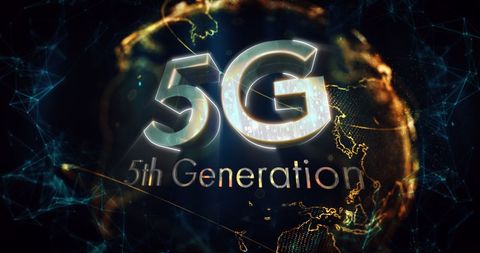 5G Technology with Glowing Global Network Concept